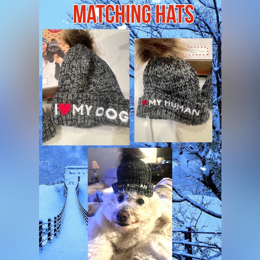 🆕 Matching Dog & Owner Beanie - I Love My Dog /I Love My Human